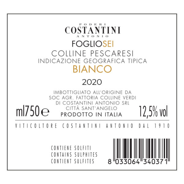 Bianco IGT 2023 - Linea Fogliosei - immagine 2